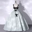 Fashion Black Prom Dresses 2022 Ball Gown Square Neckline Green Spotted Sleeveless Backless Bow Floor-Length / Long Formal Dresses