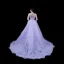 Luxe Charmant Lavande Fait main Perlage Faux Diamant Percé Robe De Soirée 2023 Trompette / Sirène Encolure Dégagée Manches Longues Tribunal Train Soirée Robe De Ceremonie