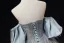 Chic / Beautiful Sky Blue Beading Pearl Sequins Prom Dresses 2025 A-Line / Princess Off-The-Shoulder Short Sleeve Backless Floor-Length / Long Prom Formal Dresses
