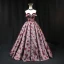 Vintage / Originale Bordeaux Rose Impression Robe De Bal 2022 Princesse Satin Bustier Sans Manches Dos Nu Longue Promo Robe De Ceremonie