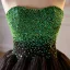 Sexy Green Sequins Prom Dresses 2023 Ball Gown Strapless Sleeveless Backless Floor-Length / Long Prom Formal Dresses
