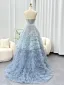 Charming Sky Blue Pleated Prom Dresses 2025 A-Line / Princess Strapless Sleeveless Backless Floor-Length / Long Formal Dresses