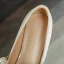 Chic / Beautiful Beige Prom Pearl Pumps 2023 Satin 3 cm Low Heel Thick Heels Square Toe Pumps High Heels