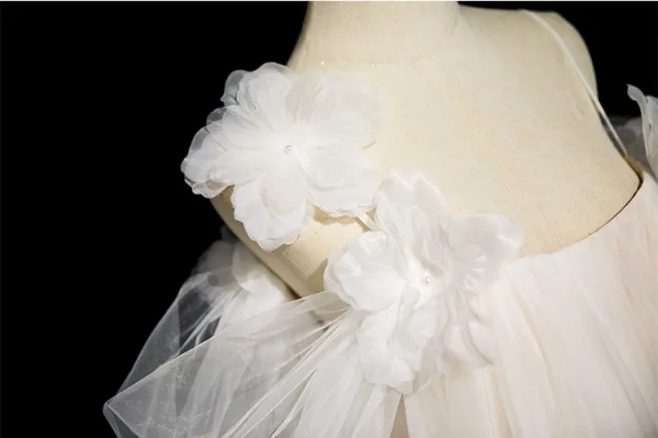 Charmant Blanche Appliques Robe De Bal 2025 Princesse Bretelles Spaghetti Manches Courtes Dos Nu Longue Robe De Ceremonie