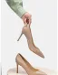 Chic / Beautiful Nude Leather Handmade  Evening Party Pumps 2024 8 cm Stiletto Heels Pointed Toe Pumps High Heels