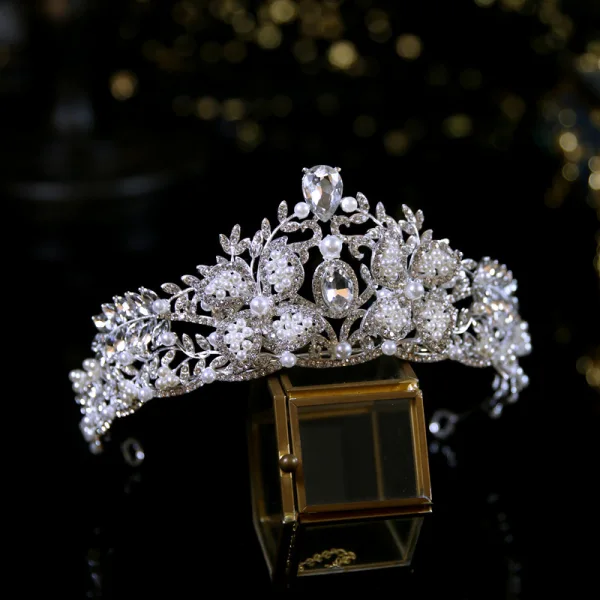 Charmant Argenté Perle Faux Diamant Accessoire Cheveux Mariage 2023 Mariage Alliage