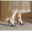 Chic / Belle Noire Gris Vêtement de rue Sandales Femme 2022 Cuir 9 cm Talons Aiguilles Bride Cheville Peep Toes / Bout Ouvert Sandales Talons Hauts