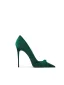 Vintage / Retro Dark Green Prom Bow Pumps 2024 Leather 10 cm Stiletto Heels Pointed Toe Pumps High Heels