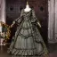 Vintage / Retro Medieval Dark Green Prom Dresses 2026 Ball Gown Square Neckline Bell sleeves Floor-Length / Long Formal Dresses