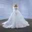 High-end White Beading Pearl Sequins Lace Flower Appliques Wedding Dresses 2023 Ball Gown Spaghetti Straps Sleeveless Backless Court Train Wedding