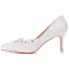 Elegant White Lace Flower Wedding Shoes 2022 Pearl Rhinestone 7 cm Stiletto Heels Pointed Toe Wedding Pumps High Heels