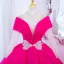 Fancy Fuchsia Beading Butterfly Sequins Prom Dresses 2024 Ball Gown High Neck Long Sleeve Backless Floor-Length / Long Prom Formal Dresses