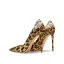 Sexy Luipaard Print Lakleer Avond Pumps 2022 Bruin Leer 10 cm Naaldhakken / Stiletto Spitse Neus Pumps Hoge Hakken