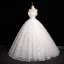 Chic / Beautiful White Beading Appliques Prom Dresses 2024 Ball Gown Strapless Sleeveless Backless Floor-Length / Long Prom Formal Dresses