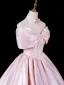Schöne Rosa Ballkleider 2026 Ballkleid Bandeau Schleife Ärmellos Rückenfreies Lange Festliche Kleider