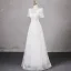 Chic / Beautiful White Beading Sequins Prom Dresses 2024 A-Line / Princess Scoop Neck Short Sleeve Backless Floor-Length / Long Prom Formal Dresses