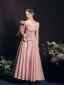 Chic / Belle Rougissant Rose Appliques Satin Robe De Bal 2023 Princesse Bretelles Spaghetti Sans Manches Dos Nu Thé Longueur Robe De Ceremonie