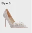 Charming White Pearl Appliques Wedding Shoes 2024 Leather 10 cm Stiletto Heels Pointed Toe Wedding Pumps High Heels