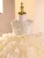 Bling Bling Champagne Sequins Cascading Ruffles Birthday Flower Girl Dresses 2026 Ball Gown Scoop Neck Sleeveless Bow Short
