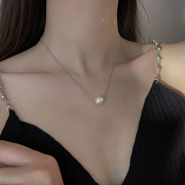 Eleganta Silver Pärla Saterling Silver Halsband Tillbehör 2023