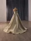 High End Gelb Handgefertigt Perlenstickerei Strass Pailletten Satin Ballkleider 2026 Meerjungfrau One-Shoulder Ärmellos Sweep / Pinsel Zug Festliche Kleider