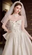 Elegant White Lace Flower Satin Wedding Dresses 2025 A-Line / Princess Strapless Sleeveless Backless Bow Floor-Length / Long