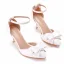 Élégant Blanche Noeud Chaussure De Mariée 2023 Bride Cheville 7 cm Talons Aiguilles À Bout Pointu Chaussure De Mariée Talons Hauts