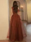 Chic / Beautiful Burgundy Beading Evening Dresses 2023 A-Line / Princess One-Shoulder Sleeveless Backless Floor-Length / Long Evening Party Formal Dresses