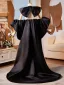 Fashion Black Handmade  Satin Bow Short Sleeve Prom shawl 2025