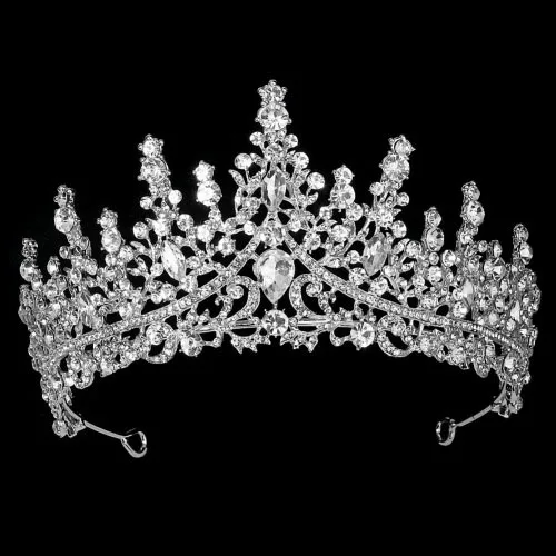Vintage / Originale Doré Faux Diamant Mariage Tiare 2022 Alliage Accessoire Cheveux Mariage