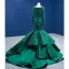 Haut de Gamme Vert Foncé Perlage Perle Paillettes En Dentelle Fleur Robe De Soirée 2022 Satin Trompette / Sirène Encolure Carrée Manches Courtes Dos Nu Longue Robe De Ceremonie
