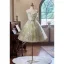 Flower Fairy Sage Green Appliques Homecoming Short Graduation Dresses 2024 Ball Gown Strapless Sleeveless Backless Tulle