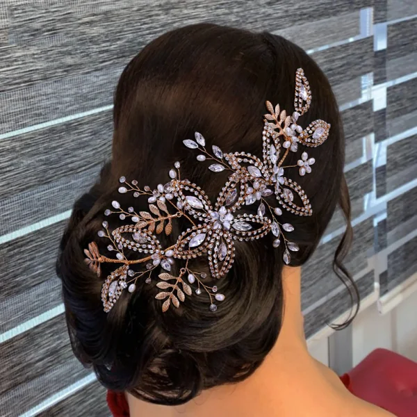 Fashion Silver Handmade  Pearl Rhinestone Alloy Bridal Hair Accessories 2023