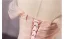 Modest / Simple Blushing Pink Beading Pearl Appliques Homecoming Knee-Length Graduation Dresses 2025 Ball Gown Off-The-Shoulder Short Sleeve Backless