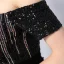 Sexy Black Sequins Evening Dresses 2022 Trumpet / Mermaid Off-The-Shoulder Short Sleeve Backless Split Front Floor-Length / Long Prom Formal Dresses
