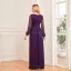 Bling Bling Pool Blue Sequins Evening Dresses 2024 A-Line / Princess V-Neck Long Sleeve Backless Floor-Length / Long Evening Party Formal Dresses