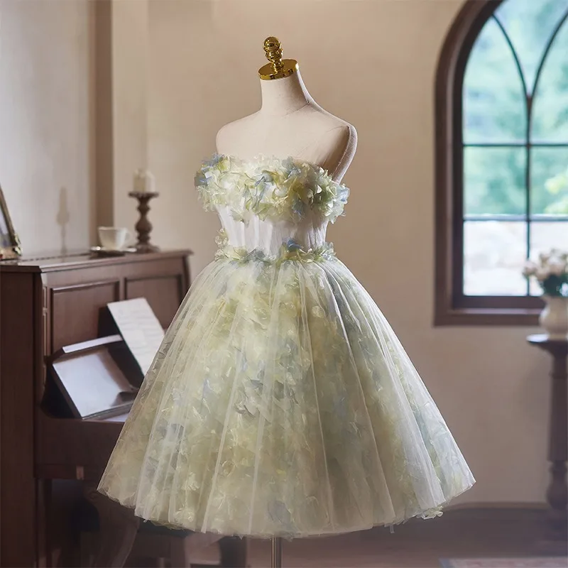 fairy graduation dress Vintage-Inspired Birthday Party Dresses Under $160🤍White Ruffled Layer –  EvaFashionDress main image 0