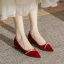 Elegante Beige Perle Flache Brautschuhe 2023 Satin Spitzschuh Brautschuhe