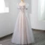 Illusion Blushing Pink Beading Rhinestone Evening Dresses 2023 A-Line / Princess Scoop Neck Short Sleeve Backless Floor-Length / Long Evening Party Formal Dresses