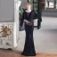 Sparkly Black Sequins Evening Dresses 2022 Trumpet / Mermaid Scoop Neck 1/2 Sleeves Floor-Length / Long Evening Party Formal Dresses