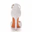 Chic / Beautiful White Pearl Wedding Shoes 2022 11 cm Stiletto Heels Ankle Strap Open / Peep Toe Wedding Sandals High Heels