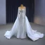 High-end White Handmade  Beading Sequins Wedding Dresses 2023 Trumpet / Mermaid Scoop Neck Long Sleeve Court Train Wedding