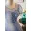 Chic / Beautiful Sky Blue Beading Sequins Prom Dresses 2023 A-Line / Princess Scoop Neck Short Sleeve Backless Floor-Length / Long Prom Formal Dresses