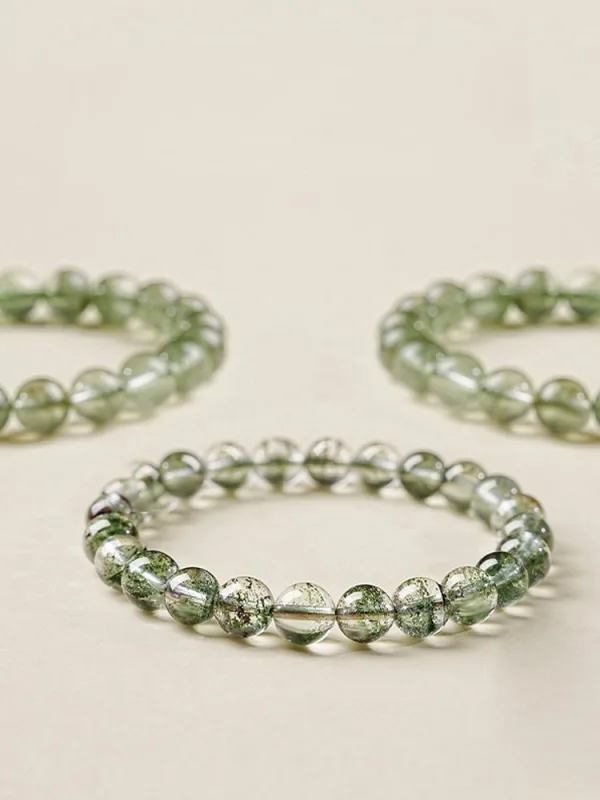 Chic / Beautiful Green Handmade  Green Phantom Crystal Bracelets 2025 Accessories