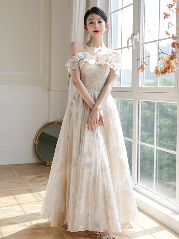 Chic / Belle Champagne Paillettes Robe Demoiselle D'honneur 2023 Princesse Dos Nu Longue Robe Demoiselle D'honneur