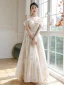 Chic / Belle Champagne Paillettes Robe Demoiselle D'honneur 2023 Princesse Dos Nu Longue Robe Demoiselle D'honneur