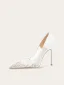 Mooie / Prachtige Witte Rhinestone Bruidsschoenen 2025 Leer 10 cm Naaldhakken / Stiletto Spitse Neus Huwelijk Pumps Hoge Hakken