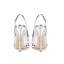 Sexy Silber Pailletten Sandalen Damen 2024 Leder Hochzeit 10 cm Stilettos Spitzschuh Sandaletten Hochhackige