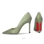 Elegante Chinese Stijl Saliegroen Gala Leer Pumps 2025 12 cm Naaldhakken / Stiletto Spitse Neus Pumps Hoge Hakken