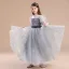 Sparkly Grey Star Sequins Prom Flower Girl Dresses 2022 A-Line / Princess Scoop Neck Short Sleeve Sash Bow Floor-Length / Long Flower Girl Dresses